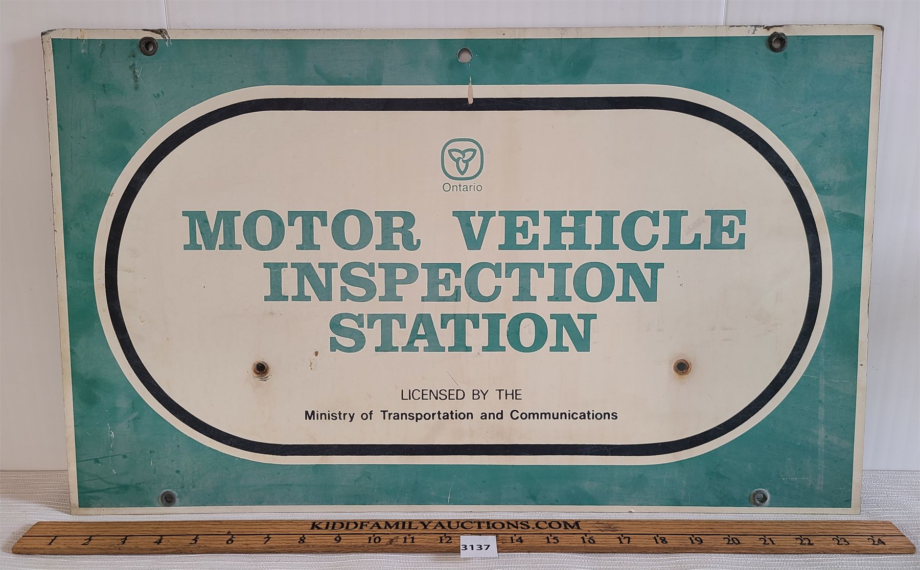 ONTARIO MOTOR VEHICLE INSPECTION STATION SIGN