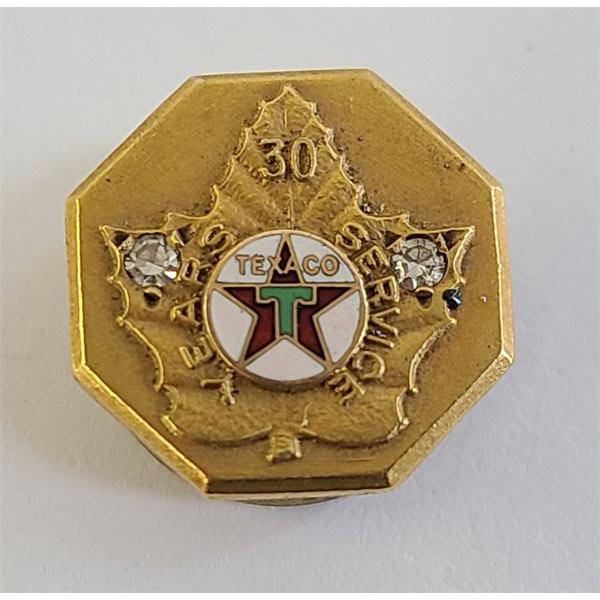 10KT GOLD TEXACO 30 YEARS OF SERVICE PIN