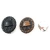 Image 1 : Pair of WWI German Wound Badges and 1914 Novelty Ring with Iron Cross Enameled Design. 3pcs