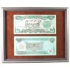 Image 1 : *Iraq 1990 25 Dinar Banknotes Showing the Front and Back in Wooden Frame