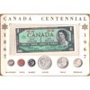 Image 1 : 1867-1967 Canada Centennial Decimal and $1 No Serial Banknote Set in Special Commemorative Holder