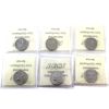 Image 2 : 25-cent 1974 SP66, 1975, 1977, 1979, 2013 & 2014 SP67 All ICCS. 6pcs.