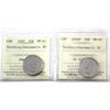 Image 1 : 25-cent 2005 Stocking NBU & 2006 Toronto Maple Leafs NBU Both ICCS MS67. 2pcs.