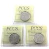 Image 2 : 50-cent 2021 & 2022 Coat of Arms & 2023 Coat of Arms (1952-2022) 4 Pearls All PCCS MS66. 3pcs.