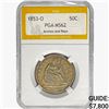 1853-O Seated Liberty Half Dollar PGA MS62 Arws &