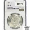 Image 1 : 1891 Morgan Silver Dollar NGC MS62
