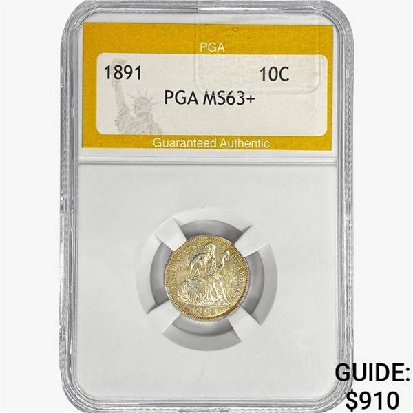 1891 Seated Liberty Dime PGA MS63+