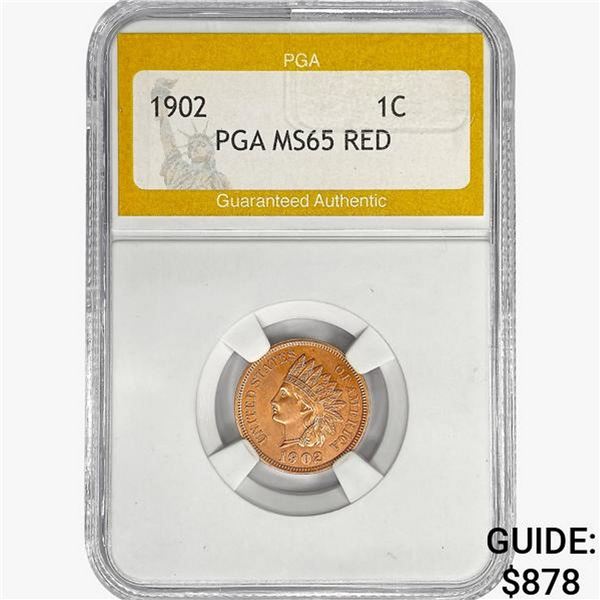 1902 Indian Head Cent PGA MS65 RED