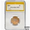 Image 1 : 1865 Two Cent Piece PGA MS63 RED