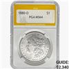 1880-O Morgan Silver Dollar PGA MS64