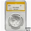 1921 Silver Peace Dollar PGA MS60 High Relief