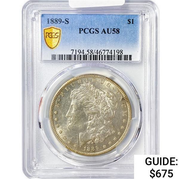 1889-S Morgan Silver Dollar PCGS AU58