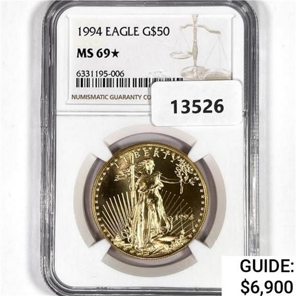 1994 $50 1oz American Gold Eagle NGC MS69*
