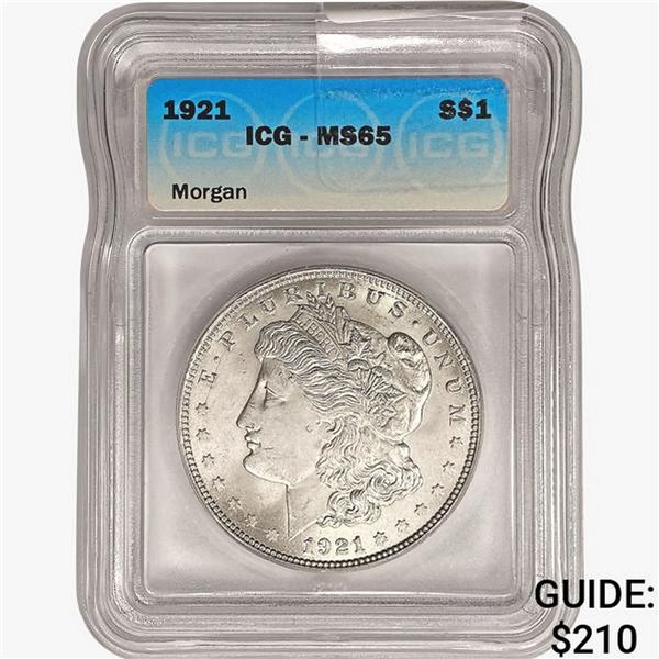 1921 Morgan Silver Dollar ICG MS65