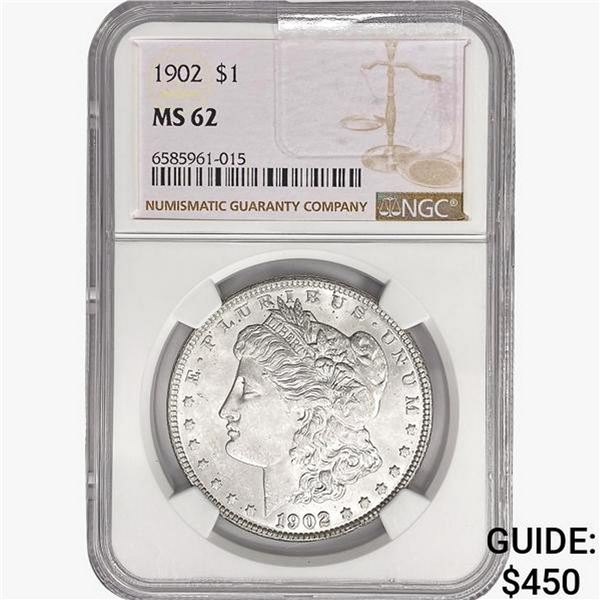 1902 Morgan Silver Dollar NGC MS62
