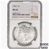 Image 1 : 1902 Morgan Silver Dollar NGC MS62