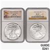 Image 1 : [2] 1995 & 2012 Silver Eagle NGC MS69/70