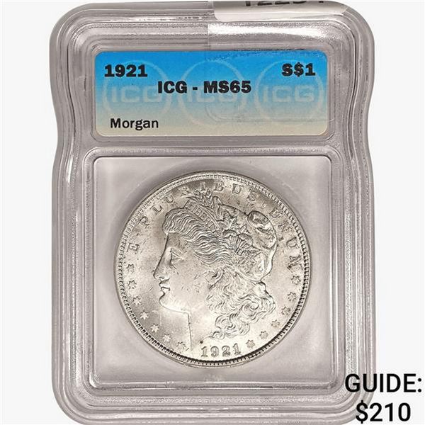 1921 Morgan Silver Dollar ICG MS65