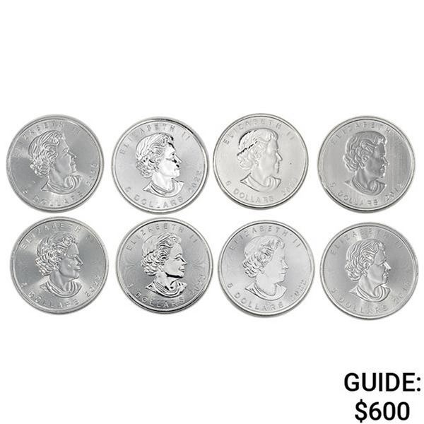 2022 Canada $5 1oz Silver Maple Leafs [8 Coins]