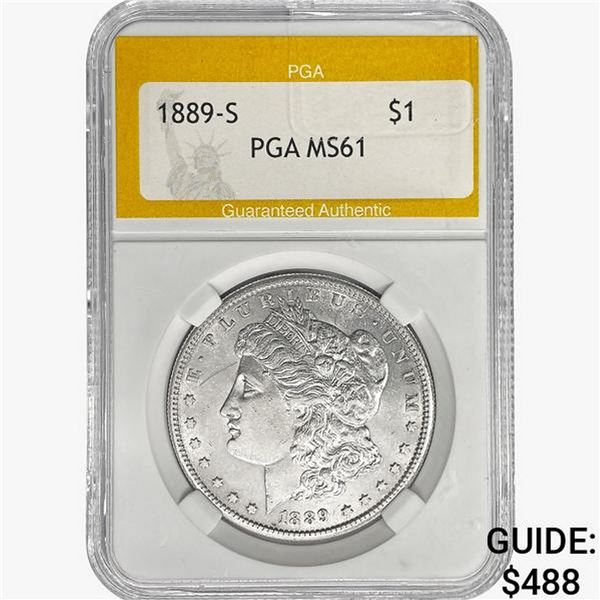 1889-S Morgan Silver Dollar PGA MS61