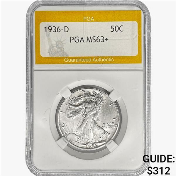 1936-D Walking Liberty Half Dollar PGA MS63+