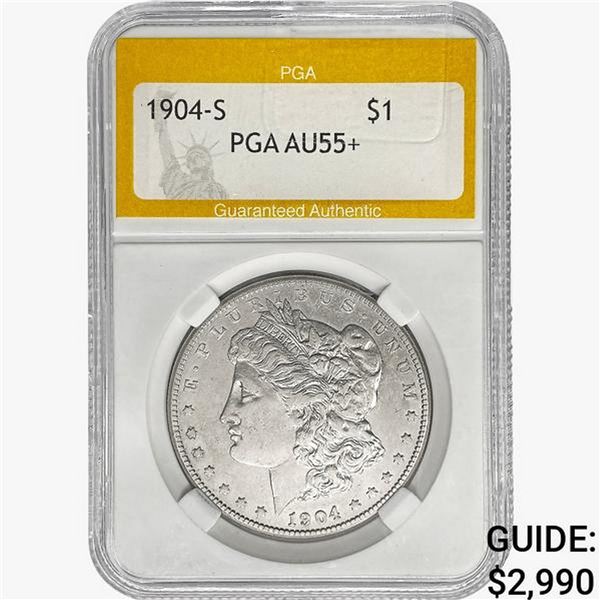 1904-S Morgan Silver Dollar PGA AU55+