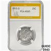 Image 1 : 1915-D Barber Quarter PGA MS65