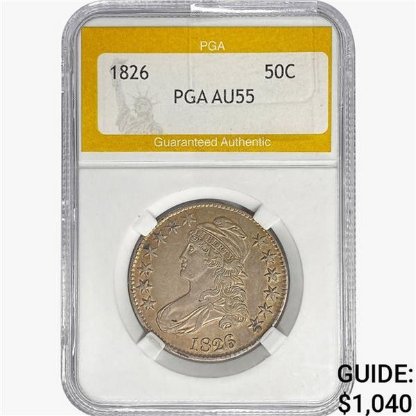 1826 Capped Bust Half Dollar PGA AU55