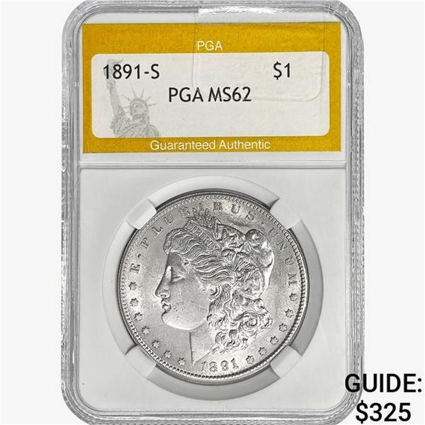 1891-S Morgan Silver Dollar PGA MS62