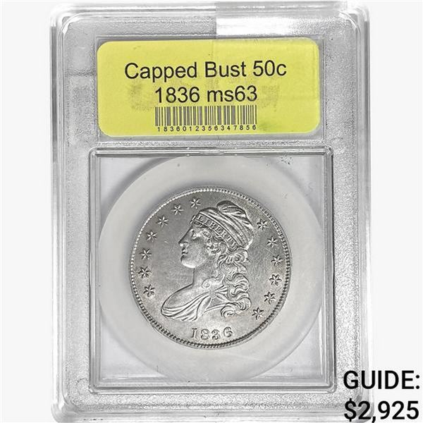 1836 Capped Bust Half Dollar USCG MS63