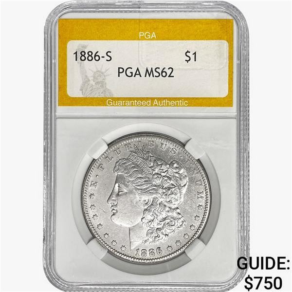 1886-S Morgan Silver Dollar PGA MS62