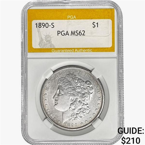 1890-S Morgan Silver Dollar PGA MS62