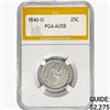 1840-O Seated Liberty Quarter PGA AU58