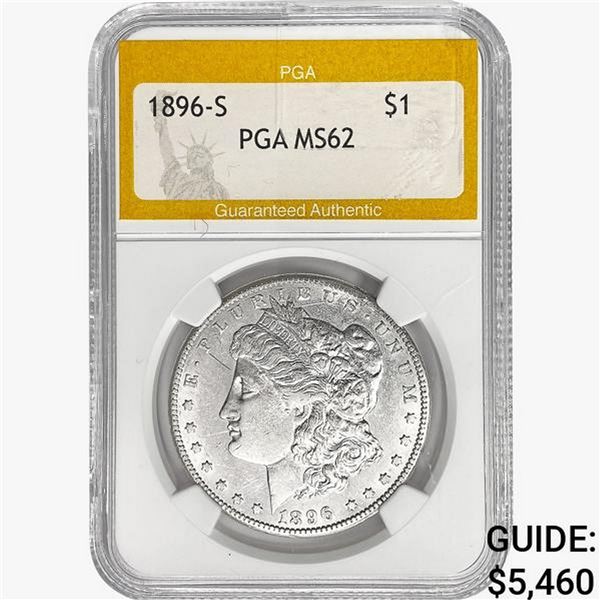 1896-S Morgan Silver Dollar PGA MS62