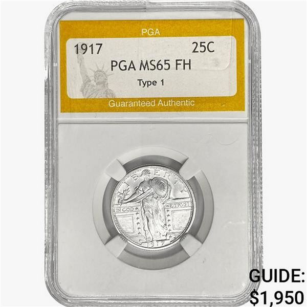 1917 Standing Liberty Quarter PGA MS65 FH Type 1