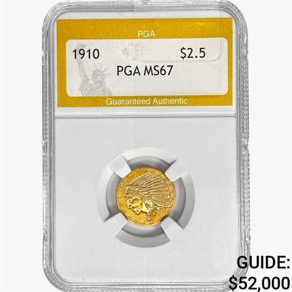 1910 $2.50 Gold Quarter Eagle PGA MS67