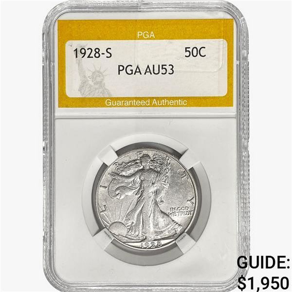 1928-S Walking Liberty Half Dollar PGA AU53