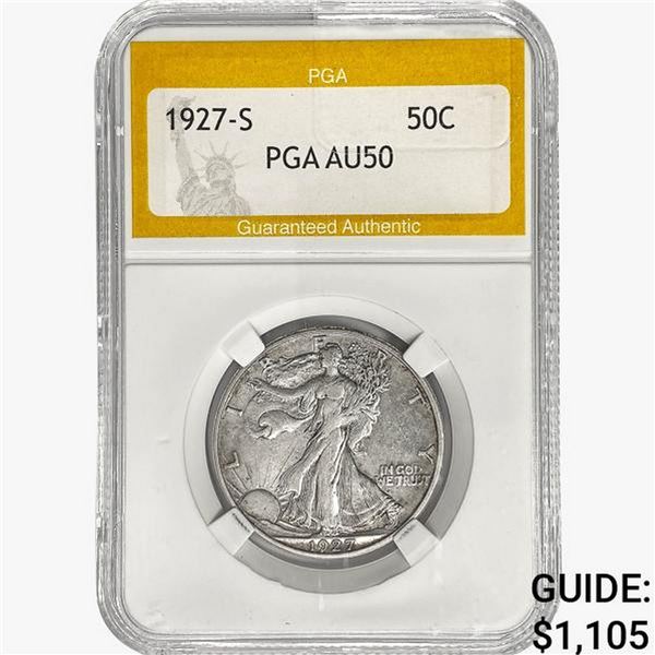 1927-S Walking Liberty Half Dollar PGA AU50