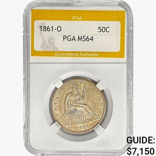 1861-O Seated Liberty Half Dollar PGA MS64