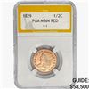 Image 1 : 1829 Classic Head Half Cent PGA MS64 RED, C-1