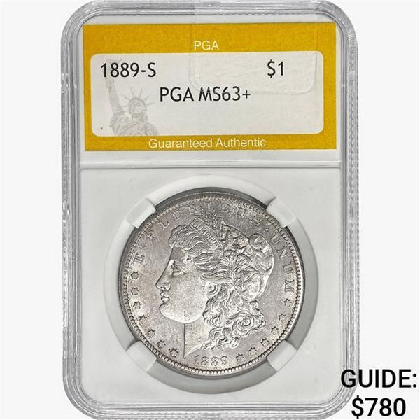 1889-S Morgan Silver Dollar PGA MS63+