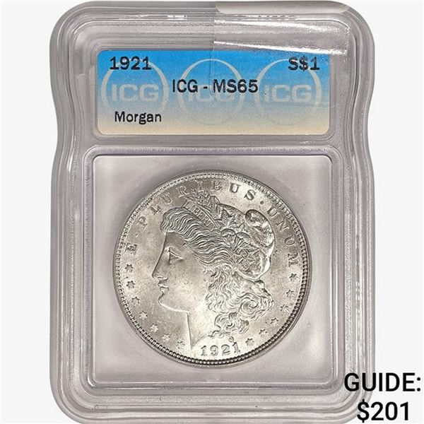 1921 Morgan Silver Dollar ICG MS65