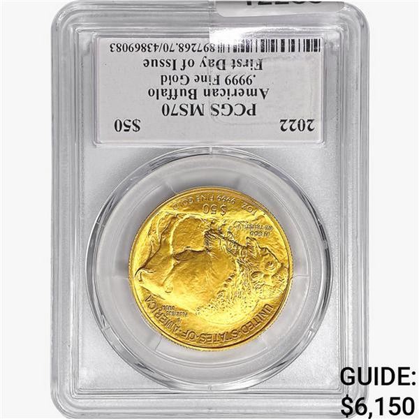 2022 $50 1oz. Gold American Buffalo PCGS MS70