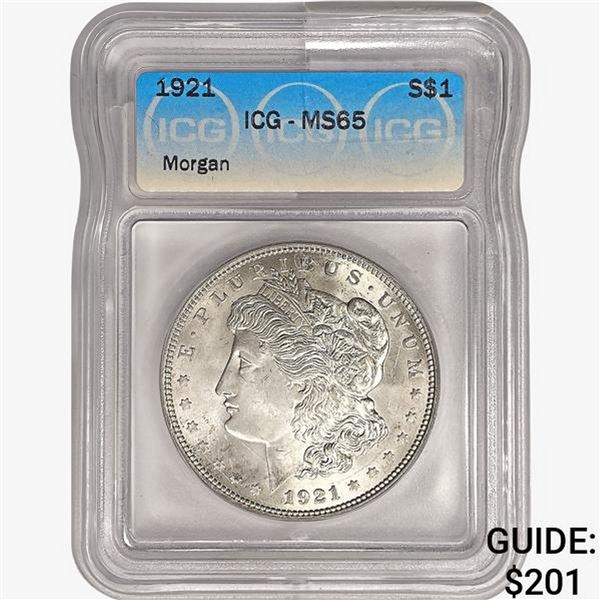 1921 Morgan Silver Dollar ICG MS65