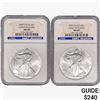 Image 1 : [2] 2009 American 1oz SILV Eagle NGC MS69 Early Re
