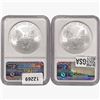Image 2 : [2] 2009 American 1oz SILV Eagle NGC MS69 Early Re