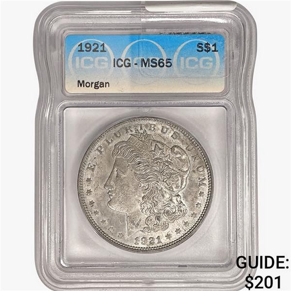 1921 Morgan Silver Dollar ICG MS65