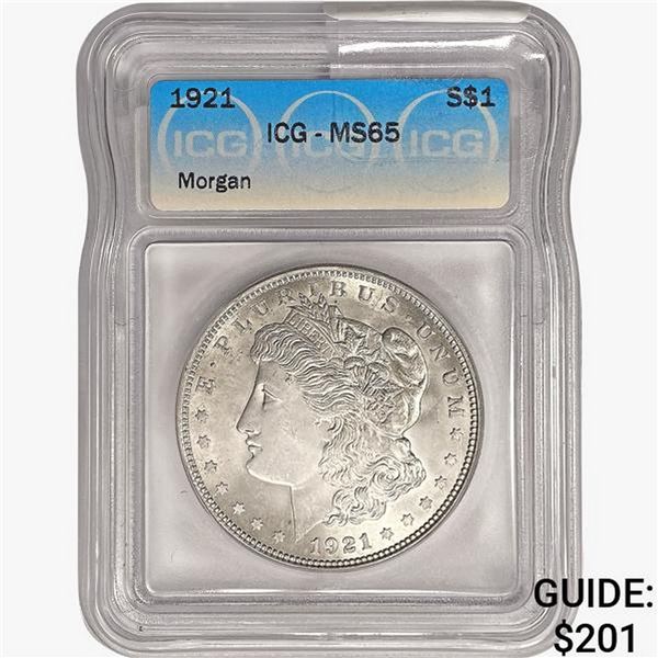1921 Morgan Silver Dollar ICG MS65