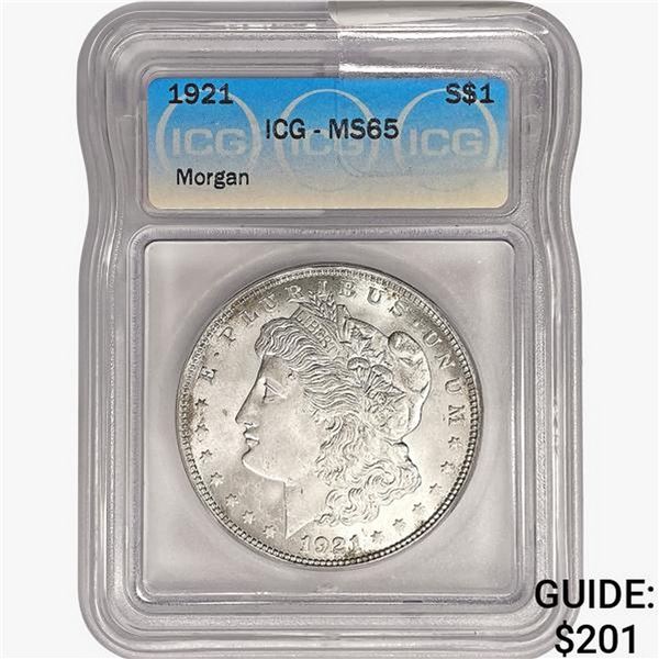 1921 Morgan Silver Dollar ICG MS65