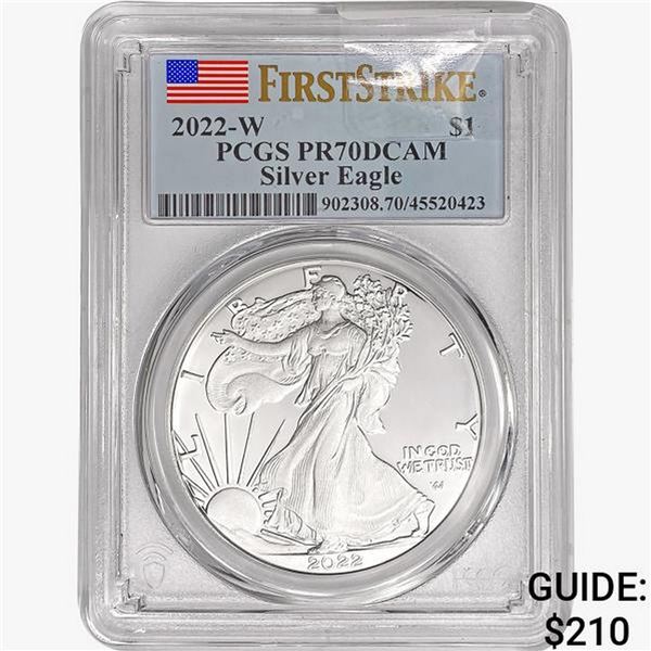 2022-W American 1oz SILV Eagle PCGS PR70 DCAM
